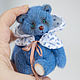 Заказать Мишка тедди голубой с голубыми глазами, миниатюра. Teddy by Olga Prokudina. Ярмарка Мастеров. . Мишки Тедди Фото №3