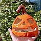Тыква ДЖЕК ручной работы подсвечник Halloween 2023. Подсвечники. Тарелки Кружки с надписями Керамика (dashalepit). Ярмарка Мастеров.  Фото №6