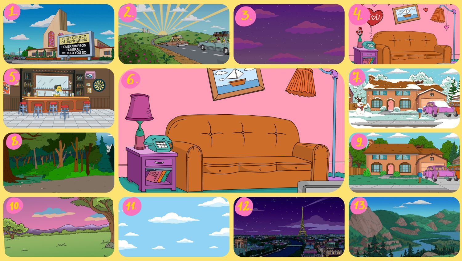 Картина из Симпсонов над диваном