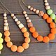 Вязаные бохо бусы "Мандариновое настроение". Бусы. Natural_beads. Интернет-магазин Ярмарка Мастеров.  Фото №2