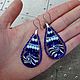 Drop earrings blue with glass lampwork. Earrings. selenawirejewelry. Online shopping on My Livemaster.  Фото №2