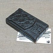 Сувениры и подарки handmade. Livemaster - original item Black cigarette case for thin (Slims) cigarettes with crocodile insert. Handmade.