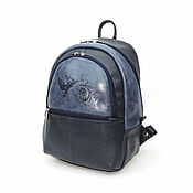 Сумки и аксессуары handmade. Livemaster - original item Backpack leather female blue Arab night Mod R43-661. Handmade.