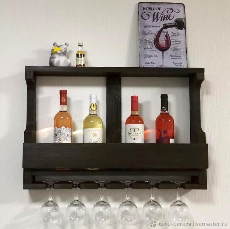 Wall shelf for wine and glasses ' classic', Shelves, Moscow,  Фото №1
