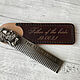 Metal comb in a leather case, Name souvenirs, Moscow,  Фото №1