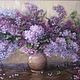 Oil painting Lilac wave Painting lilac Interior painting
