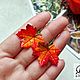 Серьги "Кленовые листья" (вариации). Серьги классические. Лилита Даниелян (LilacDreams). Ярмарка Мастеров.  Фото №5