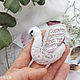 Swan brooch embroidered with beads, Brooches, Krasnodar,  Фото №1
