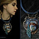 "His Royal Majesty Peacock" колье. Подвеска. Julia Chernopazova Art Jewelry. Интернет-магазин Ярмарка Мастеров.  Фото №2