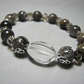 Украшения handmade. Livemaster - original item Bracelet grey moonstone, Topaz, crystal,