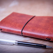 Канцелярские товары handmade. Livemaster - original item Leather notebook with replaceable blocks 