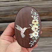 Украшения handmade. Livemaster - original item Brooch-pin.Inlay.Hummingbird.. Handmade.