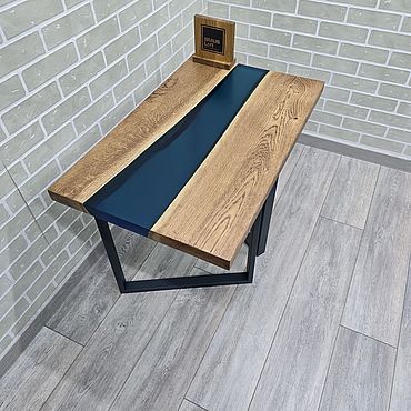 Для дома и интерьера ручной работы. Ярмарка Мастеров - ручная работа Столы: Журнальный стол река из слэбов дуба. Handmade.