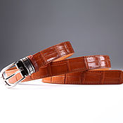 Аксессуары handmade. Livemaster - original item Genuine crocodile leather women`s belt, width 2.5 cm IMA3100UK. Handmade.