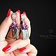 Earrings from labradorite and amethyst ' Misty morning', Earrings, Moscow,  Фото №1