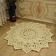 Carpets for home: round rug with milk-colored volumetric elements. Floor mats. knitted handmade rugs. My Livemaster. Фото №4