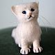 felted wool toy. White kitten Snowball, Felted Toy, Moscow,  Фото №1
