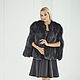 Fox fur wedding cape in black, Fur Coats, Moscow,  Фото №1