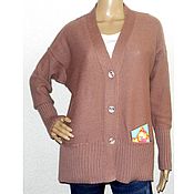 Одежда handmade. Livemaster - original item Knitted cardigan with pockets Dry rose (oversize). Handmade.
