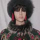 Пончо Павловопосадское с натуральным мехом из платка Русская  сказка. Пончо. LusyStudio. Интернет-магазин Ярмарка Мастеров.  Фото №2
