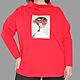 Туника футер красная принт девушка красный штрих. Туники. Татьяна (babochki-shop). Ярмарка Мастеров.  Фото №6