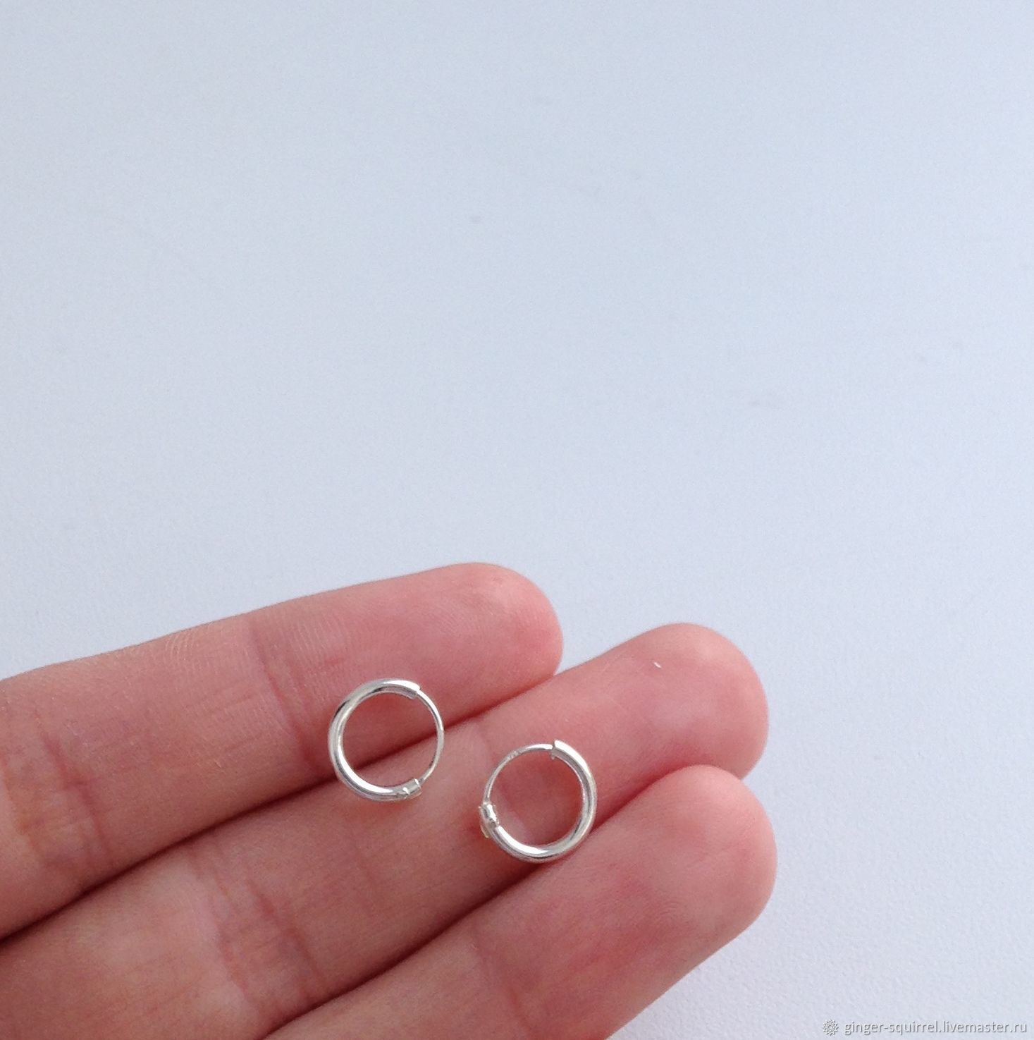 Hoop earrings: Jump rings 10mm.Silver earrings rings, Congo earrings, St. Petersburg,  Фото №1