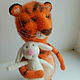 Order felt toy: Tiger with rabbit. lilu. Livemaster. . Felted Toy Фото №3
