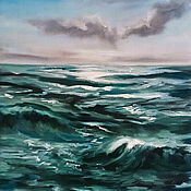 Картины и панно handmade. Livemaster - original item Oil painting Sea Sea waves Seascape. Handmade.