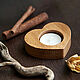 Heart candle holder made of oak, Candlesticks, Barnaul,  Фото №1