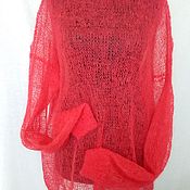 Вязаное платье "Коралловый ажур"