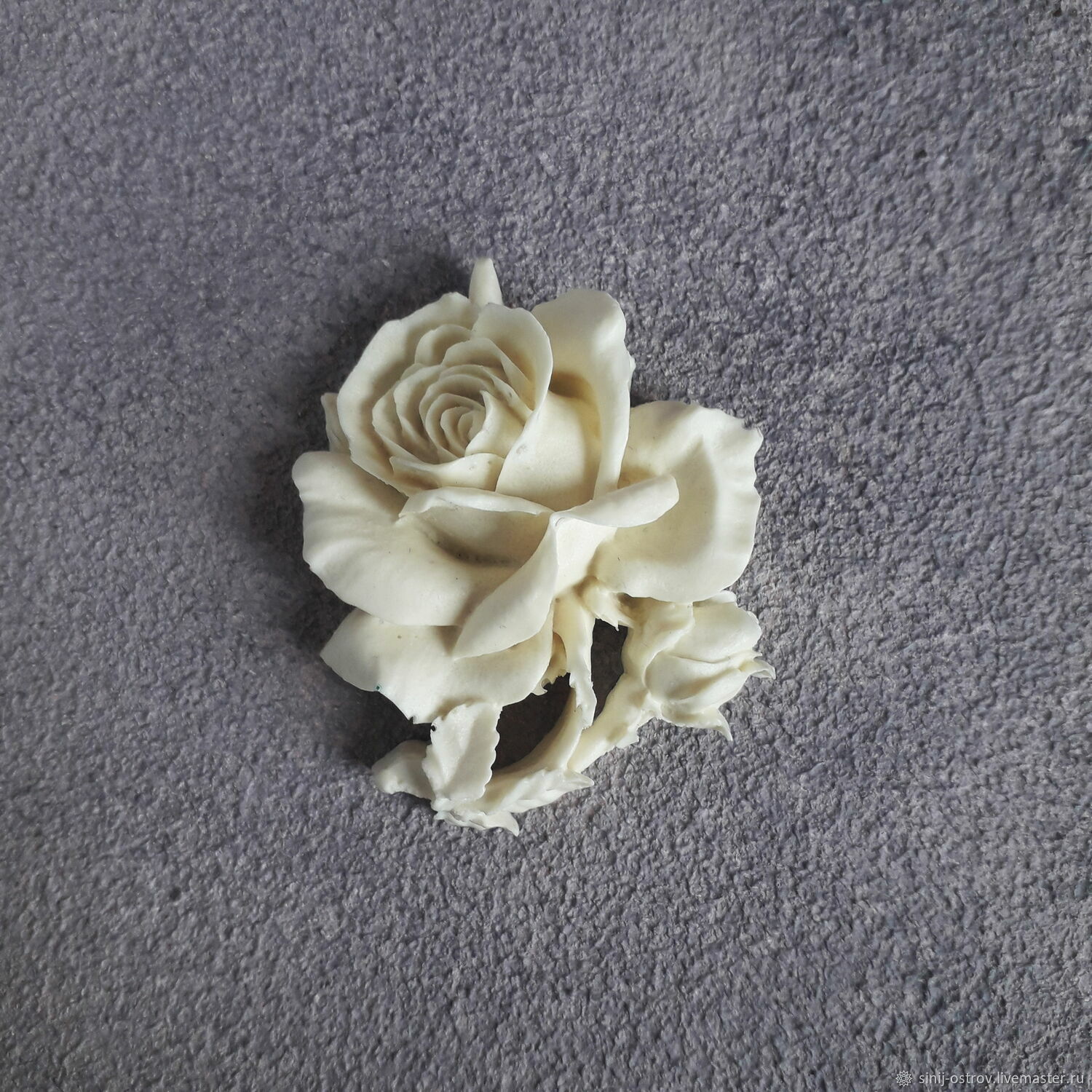 Ручки мебельные белые керамика роза