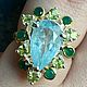 Кольцо с аквамарином 3ct  «Подснежник», Кольца, Саратов,  Фото №1
