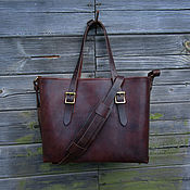 Сумки и аксессуары handmade. Livemaster - original item Leather bag, mod.Michigan, tote, tote bag. Handmade.