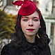 Шляпка с вуалью Вишня. Шляпы. NovozhilovaHats. Ярмарка Мастеров.  Фото №6