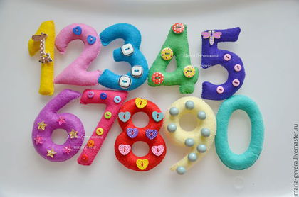 Развивающие игрушки ручной работы. Цифры из фетра. Мария. Интернет-магазин Ярмарка Мастеров. Цифры из фетра, игрушки для детей, мулине