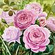 Картина акварельные пионовидные розовые розы в саду, Картины, Кемерово,  Фото №1