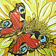 Batik mural 'Butterfly on yellow' on silk, Pictures, Moscow,  Фото №1