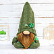 Гном с клевером. Интерьерная кукла. Cute Gnome. Ярмарка Мастеров.  Фото №4