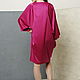 Coat dress summer fuchsia satin with wide sleeves. Dresses. Voielle. Online shopping on My Livemaster.  Фото №2