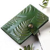 Сумки и аксессуары handmade. Livemaster - original item Green Leather Passport Holder with Snap Closure. Handmade.