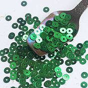 Материалы для творчества handmade. Livemaster - original item Sequins 4 mm k1 Green glossy 2 g. Handmade.
