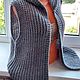 Жилет женский вязаный из шерсти темно-серого цвета. Жилеты. AccessoriesWool мягко и комфортно. Ярмарка Мастеров.  Фото №7