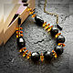 Beads 'Pamela' black onyx and glass, Necklace, Murmansk,  Фото №1