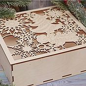 Сувениры и подарки handmade. Livemaster - original item New Year Wooden Gift Box Box Happy New Year. Handmade.