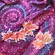 Batik hand painted scarf silk-wool "Swirling leaves", Wraps, Moscow,  Фото №1