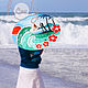 Расписной бамбуковый зонт "On The Beach". Зонты. HolyCowChic. Интернет-магазин Ярмарка Мастеров.  Фото №2