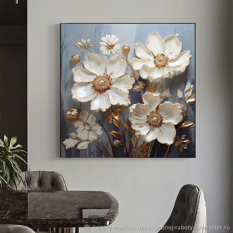 Картины маслом большая Цветы Картина маслом на холсте в интернет ...