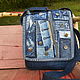 Мужская джинсовая  сумка ЗАКЛЁПКИ -2 Деним, Мужская сумка, Дубна,  Фото №1