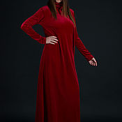 Одежда handmade. Livemaster - original item Elegant evening dress, red velvet dress - DR0291VE. Handmade.