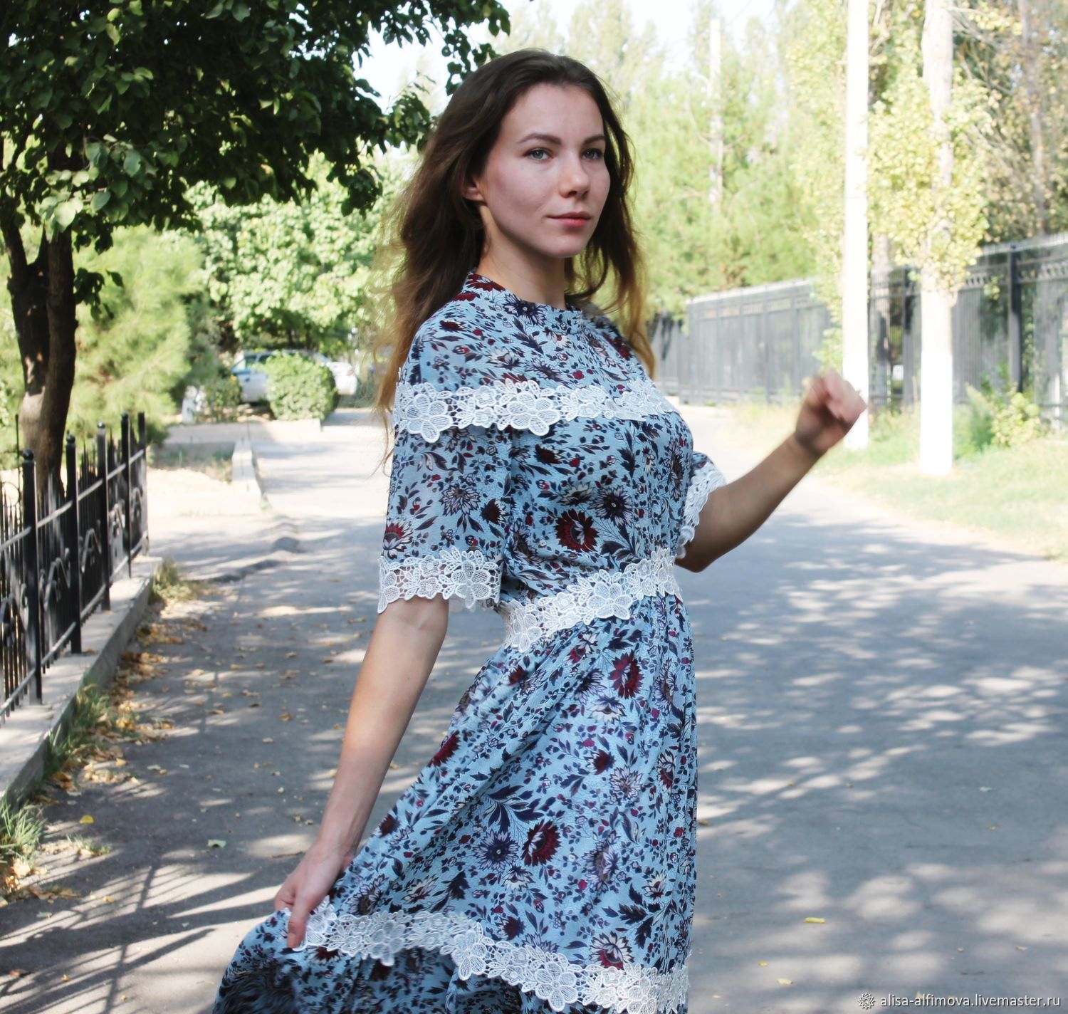 Платье "София" с кружевом – заказать на Ярмарке Мастеров – GQDLTRU ...